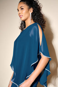 Joseph Ribkoff Layered Dress With Cape Overlay Jr223762