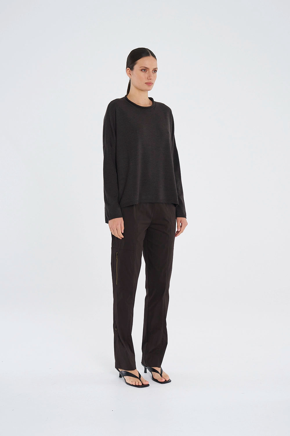 Mela Purdie Panama Sweater in Fudge F14 9300 - Pre-Order February Delivery