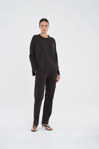 Mela Purdie Panama Sweater in Fudge F14 9300 - Pre-Order February Delivery