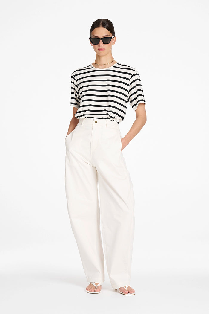 Mela Purdie Box Tee in White/Black F532 8726 - Pre-Order November Delivery