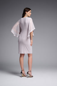 Joseph Ribkoff Silky Knit And Foiled Chiffon Wrap Dress Jr231747