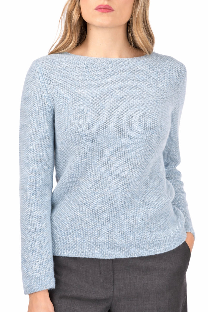 Gran Sasso Boat Collar Rice Stitch Knit 23211-39903