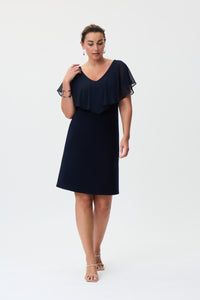 Joseph Ribkoff Silky Knit Chiffon Overlay Dress Jr232240