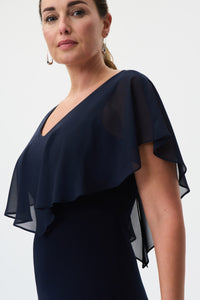 Joseph Ribkoff Silky Knit Chiffon Overlay Dress Jr232240