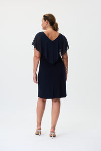 Joseph Ribkoff Silky Knit Chiffon Overlay Dress Jr232240