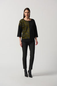 Joseph Ribkoff Abstract Jacquard Slim-Fit Pants Jr233282