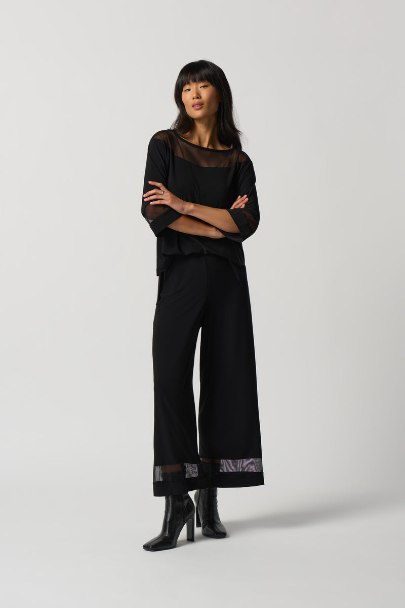 Joseph Ribkoff Mesh Panel Wide Leg Jumpsuit Jr233302