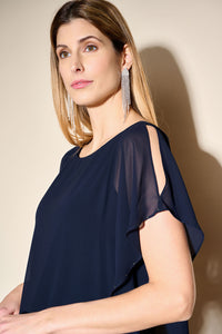 Joseph Ribkoff Layered Chiffon Rhinestone Dress Jr233757