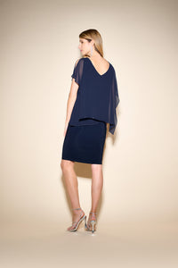 Joseph Ribkoff Layered Chiffon Rhinestone Dress Jr233757