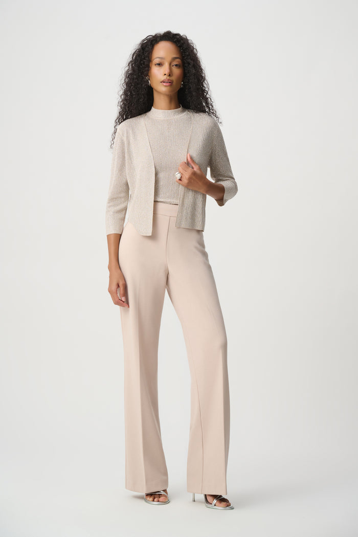 Joseph Ribkoff Scuba Crepe Wide-Leg Pull-On Pants in Sand Jr233787S27