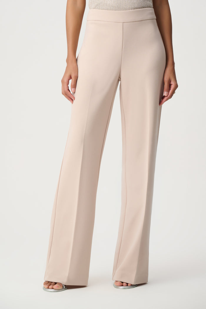 Joseph Ribkoff Scuba Crepe Wide-Leg Pull-On Pants in Sand Jr233787S27
