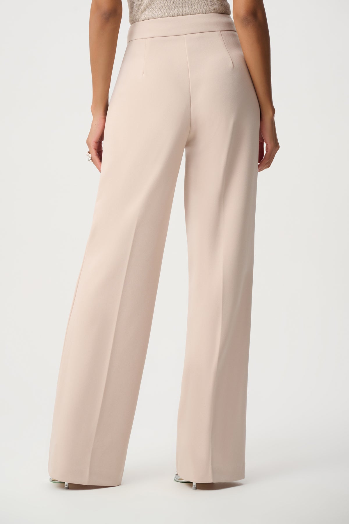Joseph Ribkoff Scuba Crepe Wide-Leg Pull-On Pants in Sand Jr233787S27