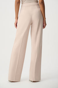 Joseph Ribkoff Scuba Crepe Wide-Leg Pull-On Pants in Sand Jr233787S27