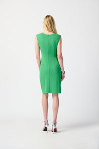 Joseph Ribkoff Scuba Crepe Sheath Dress with Pleats Jr241008