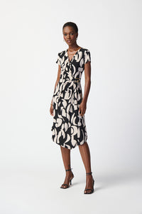 Joseph Ribkoff Abstract Print Silky Knit Wrap Dress Jr241029