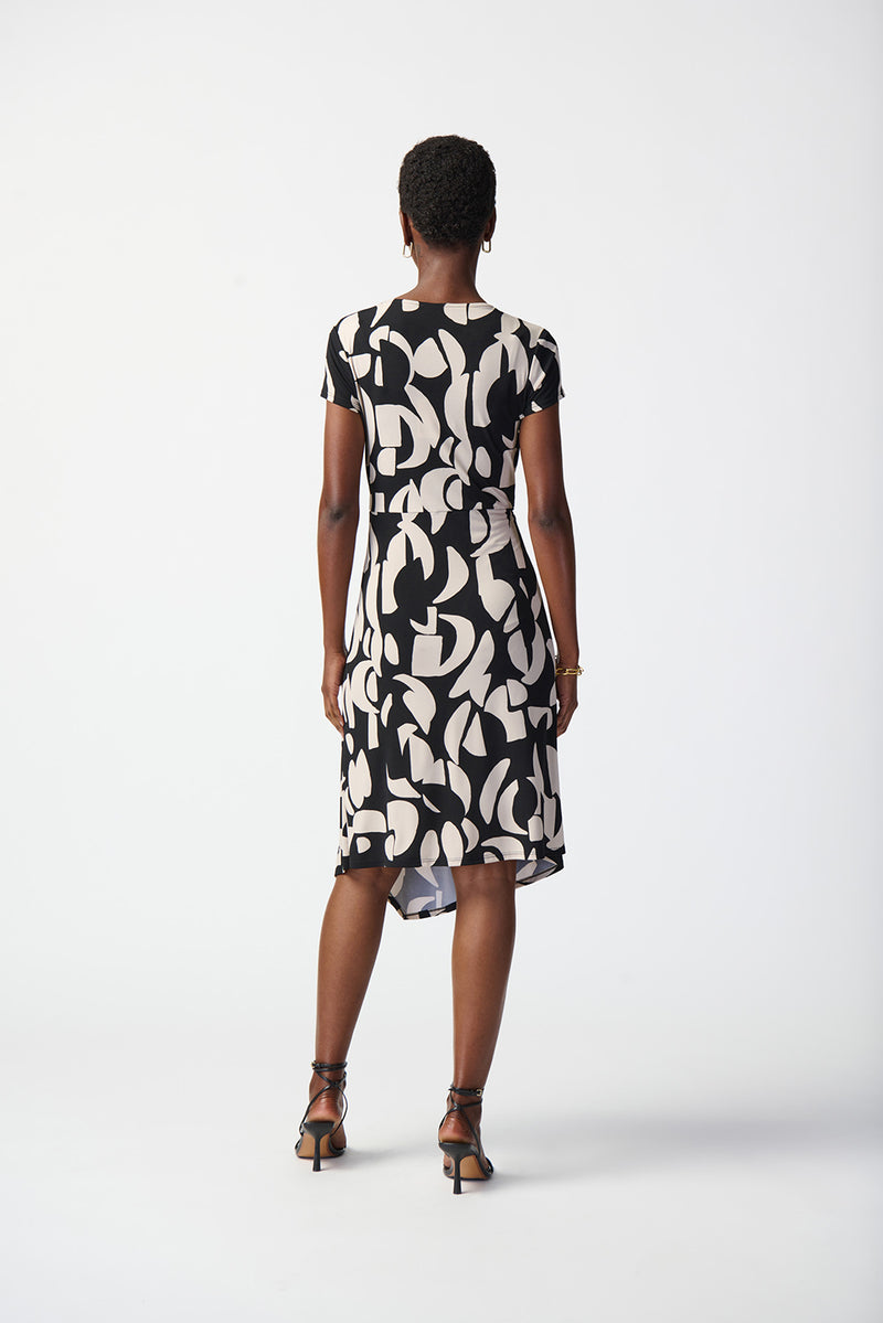 Joseph Ribkoff Abstract Print Silky Knit Wrap Dress Jr241029