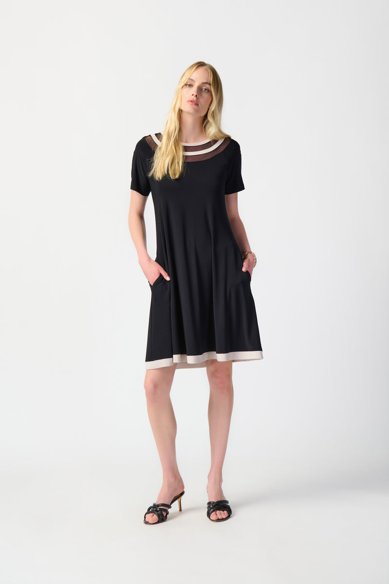 Joseph Ribkoff Silky Knit colour-Block A-Line Dress Jr241051