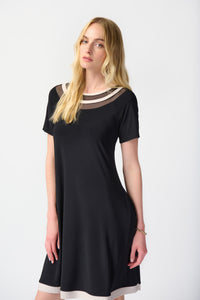 Joseph Ribkoff Silky Knit colour-Block A-Line Dress Jr241051