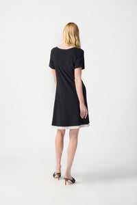 Joseph Ribkoff Silky Knit colour-Block A-Line Dress Jr241051