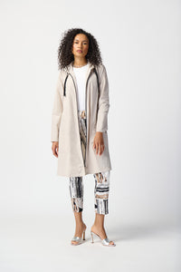 Joseph Ribkoff Memory Woven Hooded Trapeze Coat Jr241068