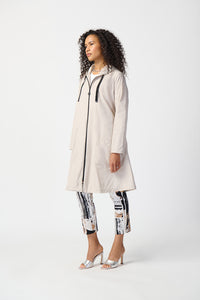 Joseph Ribkoff Memory Woven Hooded Trapeze Coat Jr241068
