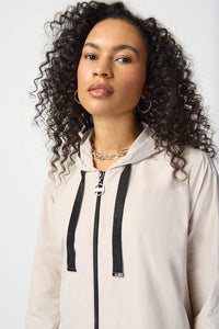 Joseph Ribkoff Memory Woven Hooded Trapeze Coat Jr241068