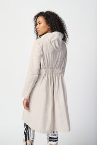 Joseph Ribkoff Memory Woven Hooded Trapeze Coat Jr241068