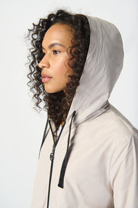 Joseph Ribkoff Memory Woven Hooded Trapeze Coat Jr241068