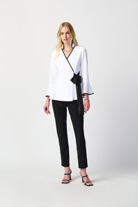 Joseph Ribkoff Silky Knit And Satin Colour-Block Jacket Jr241074