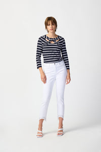 Joseph Ribkoff Striped Silky Knit Fitted Top Jr241087