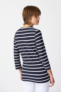 Joseph Ribkoff Striped Silky Knit Fitted Top Jr241087
