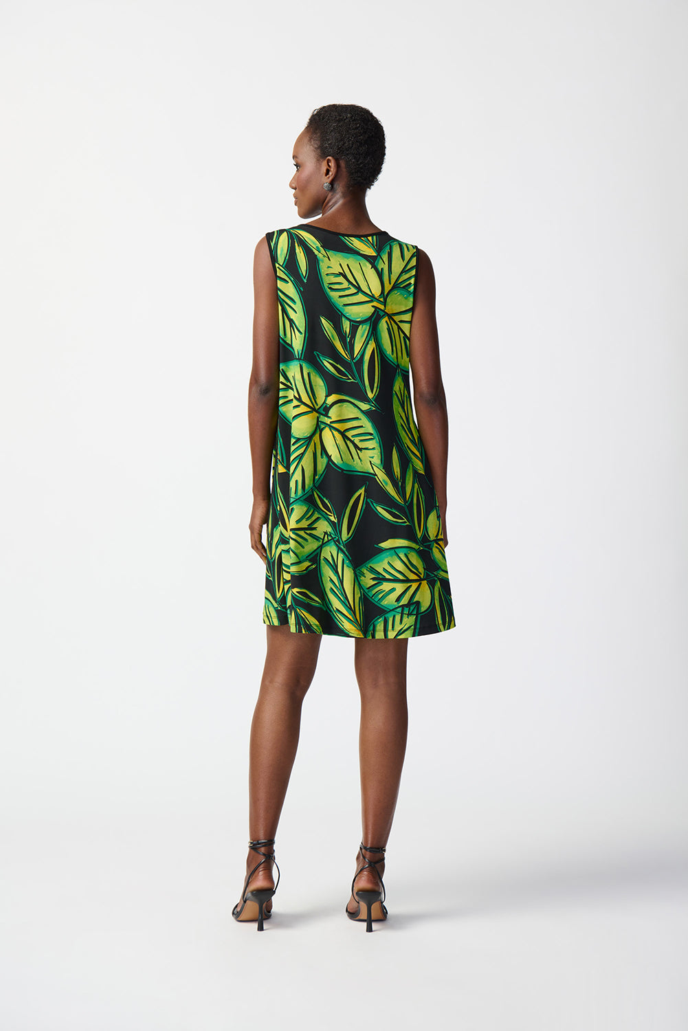 Joseph Ribkoff Tropical Print Silky Knit A-line Dress Jr241119