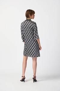 Joseph Ribkoff Geometric Print Satin A-Line Dress Jr241141