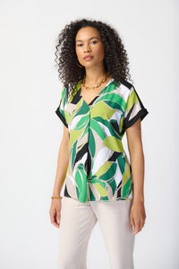 Joseph Ribkoff Tropical Print Woven Top Jr241175