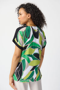 Joseph Ribkoff Tropical Print Woven Top Jr241175