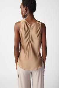Joseph Ribkoff Satin Fit and Flare Sleeveless Top Jr241178