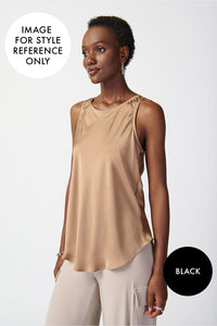 Joseph Ribkoff Satin Fit and Flare Sleeveless Top Jr241178