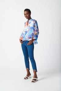 Joseph Ribkoff Face Print Organza Swing Jacket Jr241191
