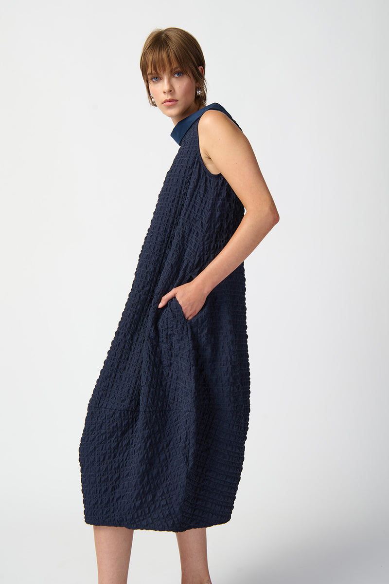 Joseph Ribkoff Textured Woven Sleeveless Cocoon Dress Jr241204