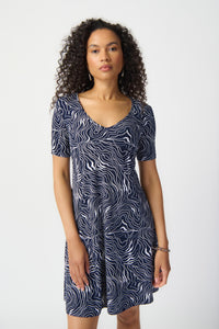 Joseph Ribkoff Abstract Print Puff A-Line Dress Jr241293