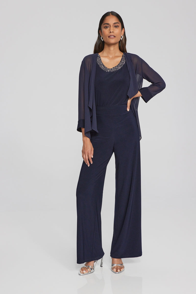 Joseph Ribkoff Chiffon and Silky Knit Two-Piece Top Jr241743