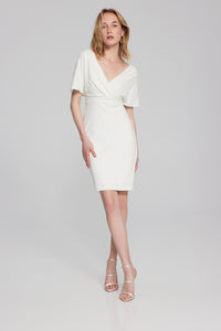 Joseph Ribkoff Scuba Crepe Wrap Dress with Pearl Detail Jr241761