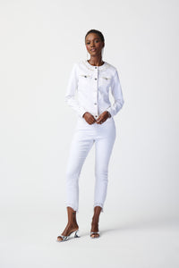 Joseph Ribkoff Denim Jacket with Embellished Pockets Jr241912