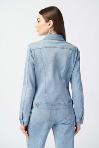 Joseph Ribkoff Fitted Denim Jacket With Allover Rhinestones Jr241914