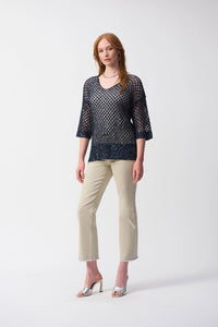 Joseph Ribkoff Open Stitch Sweater with Sequins Jr241922S25