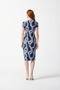 Joseph Ribkoff Silky Knit Abstract Print Wrap Dress Jr242023