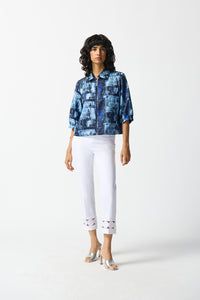 Joseph Ribkoff Woven Jacquard Abstract Boxy Jacket Jr242105