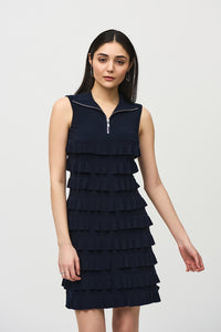 Joseph Ribkoff Silky Knit Ruffled Sleeveless Dress Jr242116