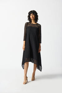 Joseph Ribkoff Silky knit and Seersucker Handkerchief Dress Jr242117
