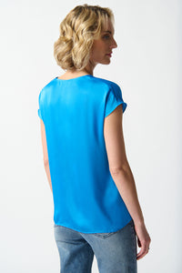 Joseph Ribkoff Satin Short Sleeve Top Jr242123
